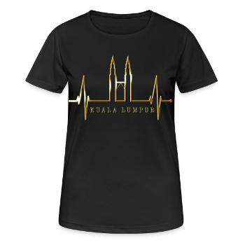 Kuala Lumpur Skyline Herzschlag Malaysia Love KLCC - Frauen T-Shirt atmungsaktiv - Schwarz - Vorne - AI Model Female 172 light (172cm)