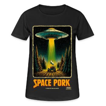 Space Pork - Women's Breathable T-Shirt - black - Front - AI Model Female 172 light (172cm)