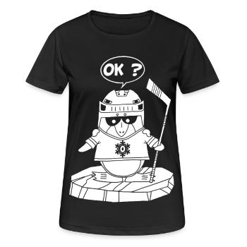Weißer Sportpinguin - Frauen T-Shirt atmungsaktiv - Schwarz - Vorne - AI Model Female 172 light (172cm)