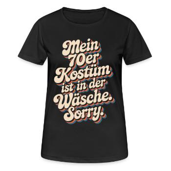70er Jahre Kostüm Ist In Der Wäsche 70s Party 70er - Frauen T-Shirt atmungsaktiv - Schwarz - Vorne - AI Model Female 172 light (172cm)