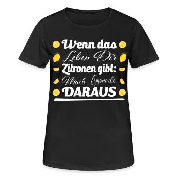 Zitronen und Limonade - Frauen T-Shirt atmungsaktiv - Schwarz - Vorne - AI Model Female 172 light (172cm)