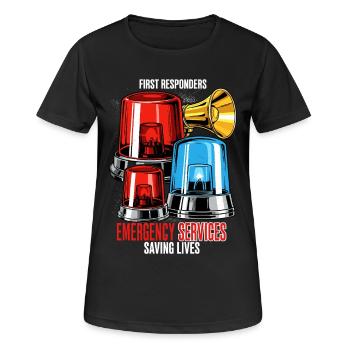 Sirenen Klänge Ersthelfer Notdienst - Frauen T-Shirt atmungsaktiv - Schwarz - Vorne - AI Model Female 172 light (172cm)