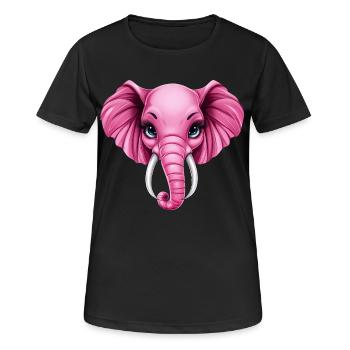 süßer pink rosa Elefant :) - Frauen T-Shirt atmungsaktiv - Schwarz - Vorne - AI Model Female 172 light (172cm)