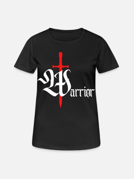 Gothic Warrior Design with Sword white text - Women's Breathable T-Shirt - black
