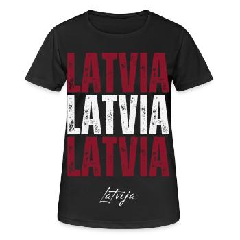 Lettischer Stolz, ich liebe Lettland - Frauen T-Shirt atmungsaktiv - Schwarz - Vorne - AI Model Female 172 light (172cm)