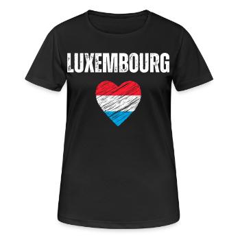 Ich liebe Luxemburg, Luxemburger Stolz - Frauen T-Shirt atmungsaktiv - Schwarz - Vorne - AI Model Female 172 light (172cm)