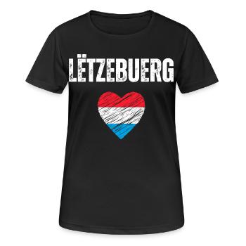 Ich liebe Luxemburg, die Flagge von Luxemburg - Frauen T-Shirt atmungsaktiv - Schwarz - Vorne - AI Model Female 172 light (172cm)