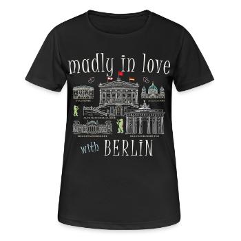 Berlin, Dessin À La Main - T-shirt respirant Femme - noir - Devant - AI Model Female 172 light (172cm)
