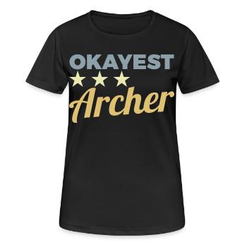 Archer moyen - T-shirt respirant Femme - noir - Devant - AI Model Female 172 light (172cm)