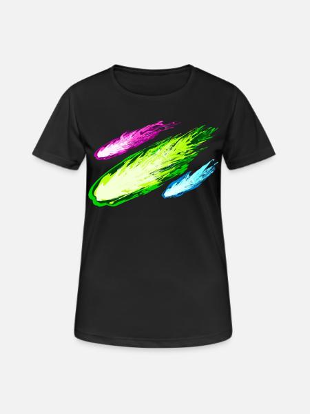 Explosion von bunten Drachen - Frauen T-Shirt atmungsaktiv - Schwarz