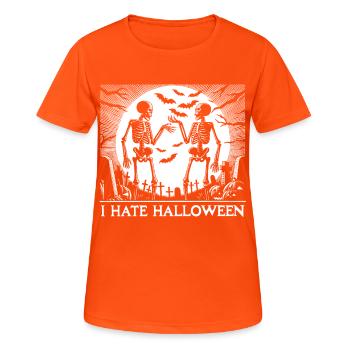 Squelettes hantés Halloween Design - T-shirt respirant Femme - orange néon - Devant - AI Model Female 172 dark (172cm)
