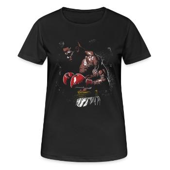 boxerlegende - Frauen T-Shirt atmungsaktiv - Schwarz - Vorne - AI Model Female 172 light (172cm)