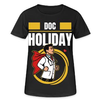 Doc Holiday – Médecin en style fraude sur le temps de travail - T-shirt respirant Femme - noir - Devant - AI Model Female 172 light (172cm)