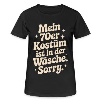 70er Jahre Kostüm Ist In Der Wäsche 70s Party 70er - Frauen T-Shirt atmungsaktiv - Schwarz - Vorne - AI Model Female 172 light (172cm)