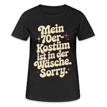 70er Jahre Kostüm Ist In Der Wäsche 70s Party 70er - Frauen T-Shirt atmungsaktiv - Schwarz - Vorne - AI Model Female 172 light (172cm)