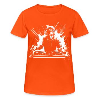 Dj Graphics - T-shirt respirant Femme - orange néon - Devant - AI Model Female 172 dark (172cm)