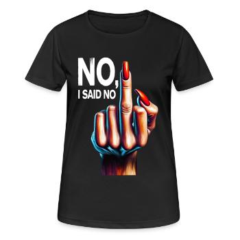 Bold Middle Finger Illustration for Statement Wear - Women's Breathable T-Shirt - black - Front - AI Model Female 172 light (172cm)