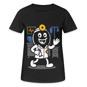 Ribbo als Arzt – Lustige Arztpraxis-Szene - Frauen T-Shirt atmungsaktiv - Schwarz - Vorne - AI Model Female 172 light (172cm)