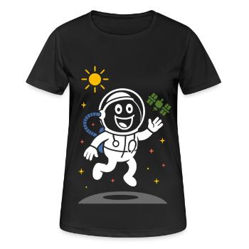 Ribbo als Astronaut – Lustige Weltraum-Szene - Frauen T-Shirt atmungsaktiv - Schwarz - Vorne - AI Model Female 172 light (172cm)