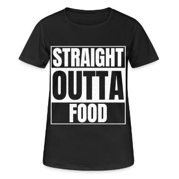 STRAIGHT OUTTA Food - Frauen T-Shirt atmungsaktiv - Schwarz - Vorne - AI Model Female 172 light (172cm)