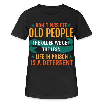 Funny Old People  - T-shirt respirant Femme - noir - Devant - AI Model Female 172 light (172cm)