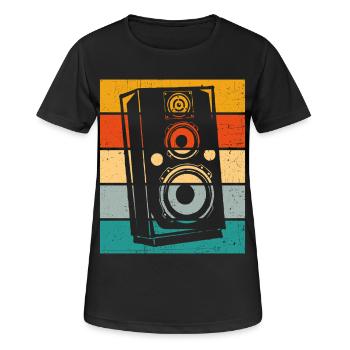 Lautsprecher Retro - Frauen T-Shirt atmungsaktiv - Schwarz - Vorne - AI Model Female 172 light (172cm)