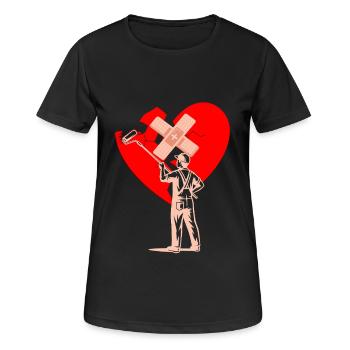 Réparation du cœur, Guérison du cœur, Peinture du cœur - T-shirt respirant Femme - noir - Devant - AI Model Female 172 light (172cm)