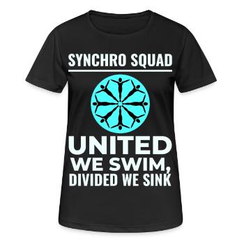 Vereint schwimmen wir geteilt wir versinken Synchro Squad - Frauen T-Shirt atmungsaktiv - Schwarz - Vorne - AI Model Female 172 light (172cm)