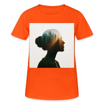 Âme de la forêt - T-shirt respirant Femme - orange néon - Devant - AI Model Female 172 dark (172cm)