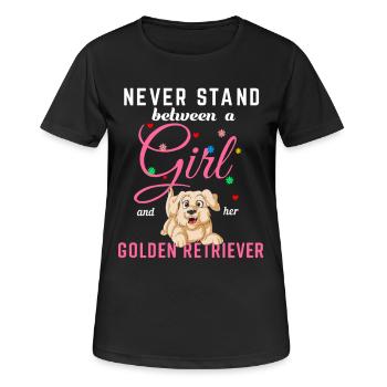 Golden Retriever Mädchen Freundschaft - Frauen T-Shirt atmungsaktiv - Schwarz - Vorne - AI Model Female 172 light (172cm)