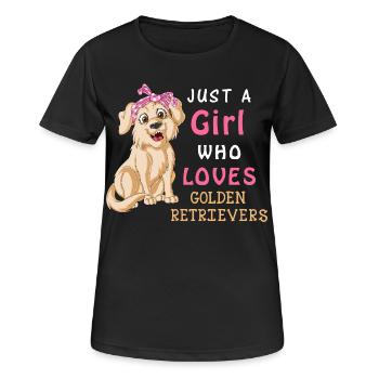 Golden Retriever Girl Love - T-shirt respirant Femme - noir - Devant - AI Model Female 172 light (172cm)