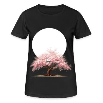 Cherry Tree - Frauen T-Shirt atmungsaktiv - Schwarz - Vorne - AI Model Female 172 light (172cm)