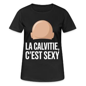 Glatze ist Sexy Glatze Humor Lustiges Geschenk - Frauen T-Shirt atmungsaktiv - Schwarz - Vorne - AI Model Female 172 light (172cm)