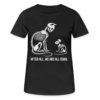 Conception évolutive de la danse du squelette d’animal - T-shirt respirant Femme - noir - Devant - AI Model Female 172 light (172cm)