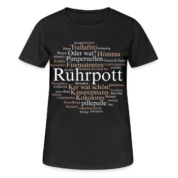 Ruhrpott Sprache Dortmund Bochum Hömma Ruhrdeutsch - Frauen T-Shirt atmungsaktiv - Schwarz - Vorne - AI Model Female 172 light (172cm)