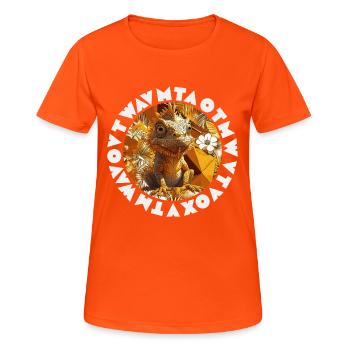 Caméléon Tropical Stylisé Exotique Graphique - T-shirt respirant Femme - orange néon - Devant - AI Model Female 172 dark (172cm)