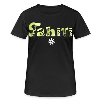 Tahiti (Limette) - Frauen T-Shirt atmungsaktiv - Schwarz - Vorne - AI Model Female 172 light (172cm)