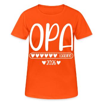 Opa 2026 loading - Frauen T-Shirt atmungsaktiv - Neonorange - Vorne - AI Model Female 172 dark (172cm)