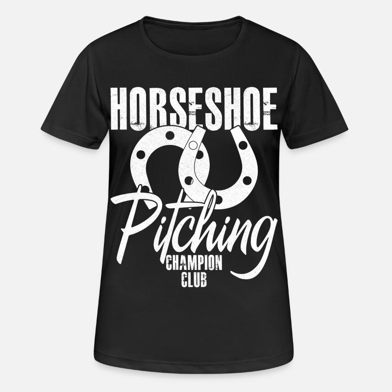 Horseshoe pitching - Women's Breathable T-Shirt - black