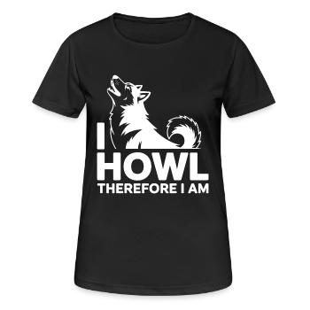 Je hurle donc je suis un loup husky - T-shirt respirant Femme - noir - Devant - AI Model Female 172 light (172cm)