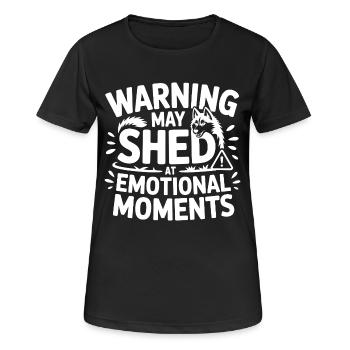 Drôle de perte de poils de chien Husky - T-shirt respirant Femme - noir - Devant - AI Model Female 172 light (172cm)