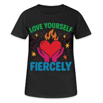 Liebe Dich Selbst Heftig Achtsamkeit Affirmation - Frauen T-Shirt atmungsaktiv - Schwarz - Vorne - AI Model Female 172 light (172cm)