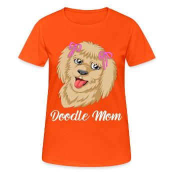 Mignon Caniche Doodle avec arcs Golden Doodle Mom - T-shirt respirant Femme - orange néon - Devant - AI Model Female 172 dark (172cm)