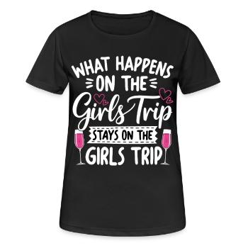 Girls Trip Slogan Design - Frauen T-Shirt atmungsaktiv - Schwarz - Vorne - AI Model Female 172 light (172cm)