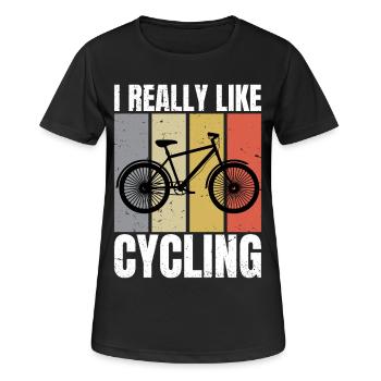 J’aime beaucoup le cyclisme Retro aime le cyclisme cycliste - T-shirt respirant Femme - noir - Devant - AI Model Female 172 light (172cm)