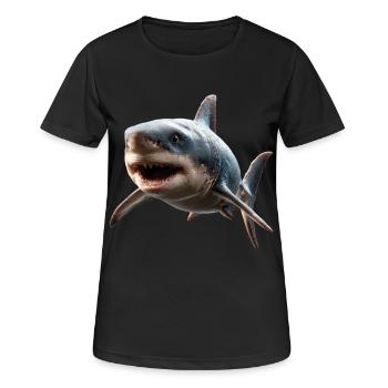 requin requin tigre requin plongeur requins mignons grand requin blanc - T-shirt respirant Femme - noir - Devant - AI Model Female 172 light (172cm)