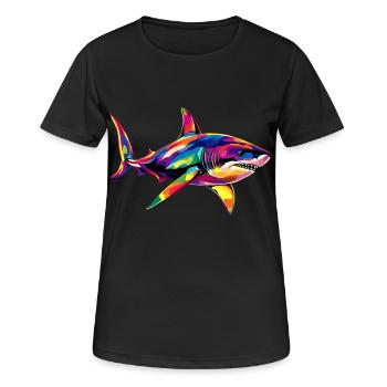 requin requin tigre requin plongeur requins mignons grand requin blanc - T-shirt respirant Femme - noir - Devant - AI Model Female 172 light (172cm)