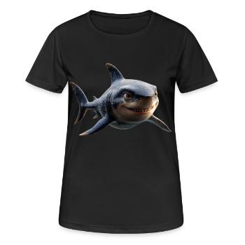 requin requin tigre requin plongeur requins mignons grand requin blanc - T-shirt respirant Femme - noir - Devant - AI Model Female 172 light (172cm)