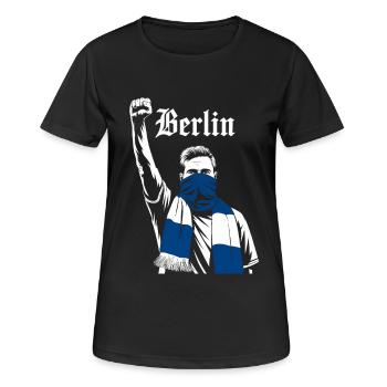 Berliner Demonstration Motiv - Frauen T-Shirt atmungsaktiv - Schwarz - Vorne - AI Model Female 172 light (172cm)