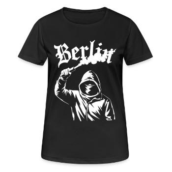 Sweat à capuche Revolt Street Art - T-shirt respirant Femme - noir - Devant - AI Model Female 172 light (172cm)